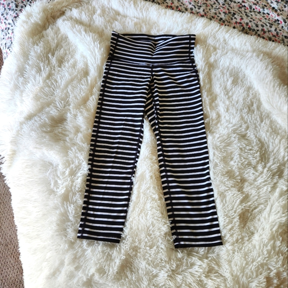 { Athleta } Striped Crop Leggings